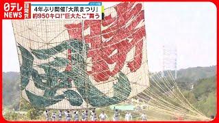 【大凧まつり】4年ぶり開催  重さ約950キロの巨大なたこが大空を舞う  神奈川・相模原市