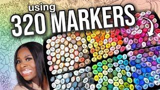 Using EVERY MARKER on a COLORING PAGE?! AGAIN 