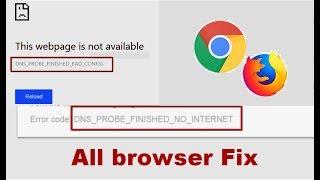 FIx DNS PROBE FINISHED BAD CONFIG OR NO INTERNET