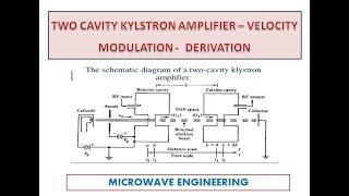 Two cavity klystron amplifier  (PART -I) - Velocity modulation - derivation