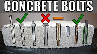 CONCRETE ANCHORS FIXINGS AND BOLTS - 8 DIFFERENT METHODS FOR FIXING INTO CONCRETE