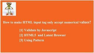 [SOLVED] How to make HTML input tag only accept numeric values