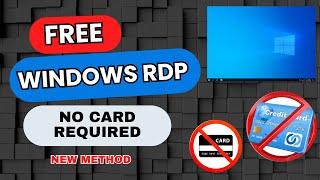  Free Windows RDP Latest Method  No Credit Card Required!