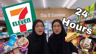 يوم كامل جربنا ناكل في 7Eleven| اشهر سوبرماركت في اسيا !!!