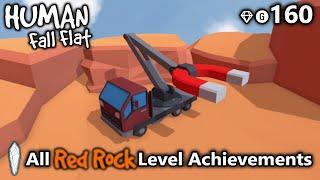 All Red Rock Level Achievements/Trophies in Human Fall Flat (Walkthrough)