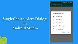 SingleChoice Alert Dialog in Android Studio - Part 4