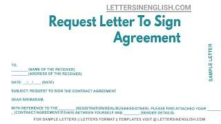 Request Letter To Sign Agreement - Sample Letter Requesting to Sign Contract Agreement