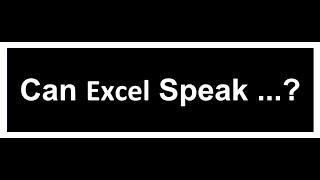 Can Excel Speak… ? || Excel Magic Trick Only Handful People Know this Excel Trick.