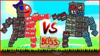 Boss Robot 4 in 1 VS Red Ball.Animation battle.Сражение красного шара  против Босса 4 в 1 Подборка