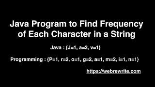 Java Program to Find Frequency of Each Character in a String