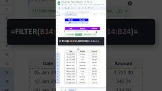 Dynamically Filter by Month in Google Sheets #shorts