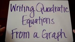 Writing Quadratic Equations from a Graph Tutorial