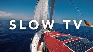 [75 min] SLOW TV - ASMR relaxing OCEAN sounds - sail, relax, sleep, study - boat life