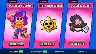 HERKESE ÜCRETSİZ ÖDÜLLER  Kostüm, Starr Hediyesi ve Rozet!! Brawl Stars