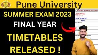 Pune University Final Year Timetables Released | SPPU Summer Exam Timetables 2023