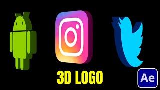 How to create 3D Logo Animation in 2 Minutes | After Effects Tutorial | No Plugins