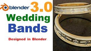 Wedding Bands designed in Blender 3.1