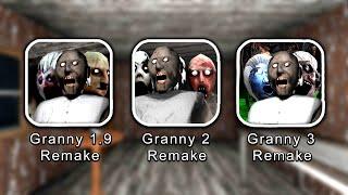 Granny 1 2 3 All Chapters PC Remake Full Gameplay - Granny 3 Enhanced Vs Granny 1.9 Vs Granny 2