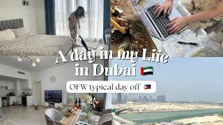 LIVING IN DUBAI  OFW life typical day off, cleaning, gym, skincare, filipino food in Abu Dhabi