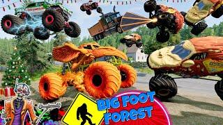 Monster Jam INSANE Bigfoot Forest Adventure #3 | Racing, Freestyle, and High Speed Jumps