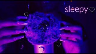 ASMR -  Fluffy Mic Scratching + Sleepy Trigger Words & Whispers 