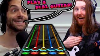 "PLAY A REAL GUITAR!" but played on Guitar Hero