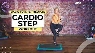 30 Minute Basic to Intermediate Step Aerobics Workout Video! With Great music!