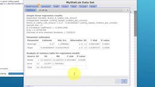 Regression Output Interpretation for s - StatCrunch