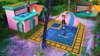 [Full video] Build Water Slide Park a Round Tree into Underground Swimming  Pool And DREAM House