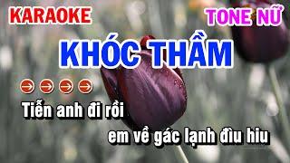 Karaoke Khóc Thầm | Nhạc Sống Rumba Tone Nữ | Karaoke Công Trình