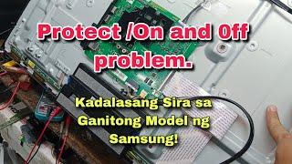 Samsung 50 Smart tv On and Off Problem!  kadalasang sira nang Smasung protect.