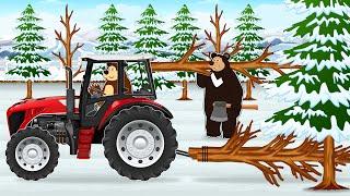 Farm Tractor Logging: Winter Firewood Harvesting | Vehicles Farm Work