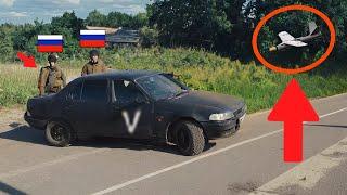 Kamikaze Drone Hit Four Cars with Russian command in Kherson region!