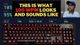 This is what 100 Words Per Minute Looks and Sounds Like!!! #shorts #asmr #monkeytype #touchtyping