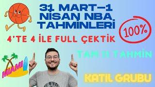 31 Mart-1 Nisan NBA tahminleri, 4'te 4 ile full çektik, Tam 11 Tahmin, Oyuncu bahisleri, İddaa,132