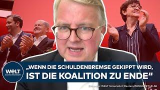 DEUTSCHLAND: "Verlässt die Grundlage der Koalition" - FDP und SPD streiten über Schuldenbremse