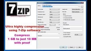 7 Zip Best Compression settings | Compress 1GB file to 10 MB With High compression |ith proof