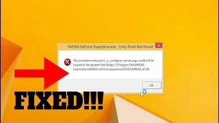 NVIDIA GeForce Experience - Entry Point not Found [D3DCOMPILER_47.DLL FIX]