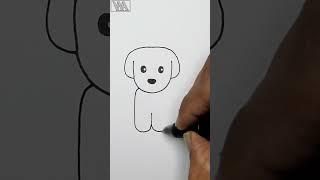 How To Draw a Cute Puppy  || Very Easy Puppy Drawing Tutorial || #drawing #video #tutorial #shorts
