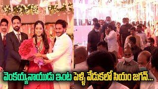 CM Jagan attends Vice President Venkaiah Naidu grand daughter wedding reception || Praja Neta