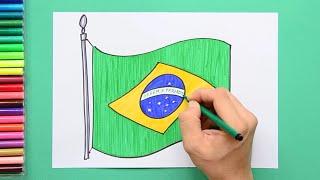 How to draw the National Flag of Brazil