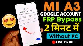MI A3 FRP Bypass | This device was reset sign in with Previously account | Verifying Your Account