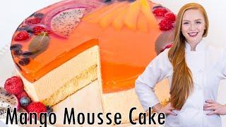 The BEST Mango Mousse Cake Recipe!! With Real Mango! Plus, Fruity Jello Topping!