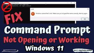 How To Fix Command Prompt ( CMD ) Not Opening or Working in Windows 11