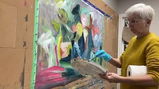 How I create a large Intuitive Abstract Painting - From Start to Finish