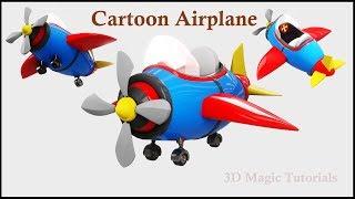 3D Maya Tutorial-How to model a Cartoon Airplane (Speed Modeling)