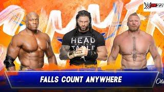 WWE 2K22 - ROMAN REIGNS vs BOBBY LASHLEY vs BROCK LESNER - SUMMERSLAM 2022 - PS4 GAMEPLAY