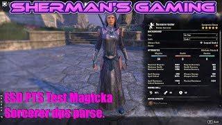 ESO PTS Test Magicka Sorcerer dps parse.