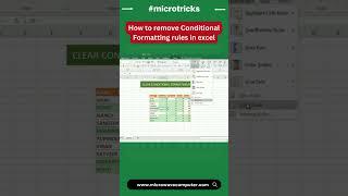 Learn How to remove Conditional Formatting rules in excel