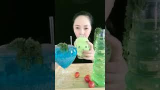 [ASMR] Drinking Colorful Beverages || Drinking Sound Asmr  #Shorts